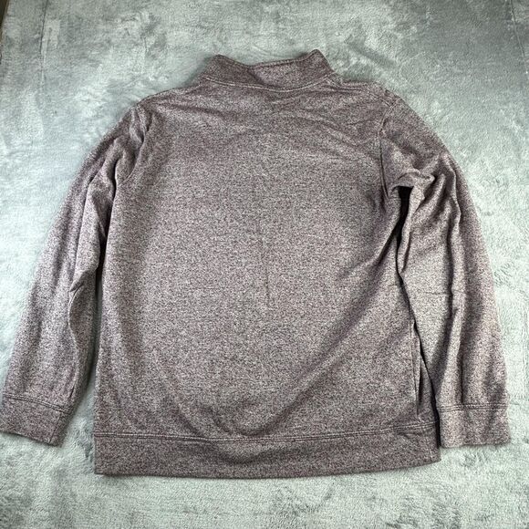 Banana Republic Sweater Mens XL Burgundy Heather Mock Neck Button Henley Pocket - Picture 10 of 11